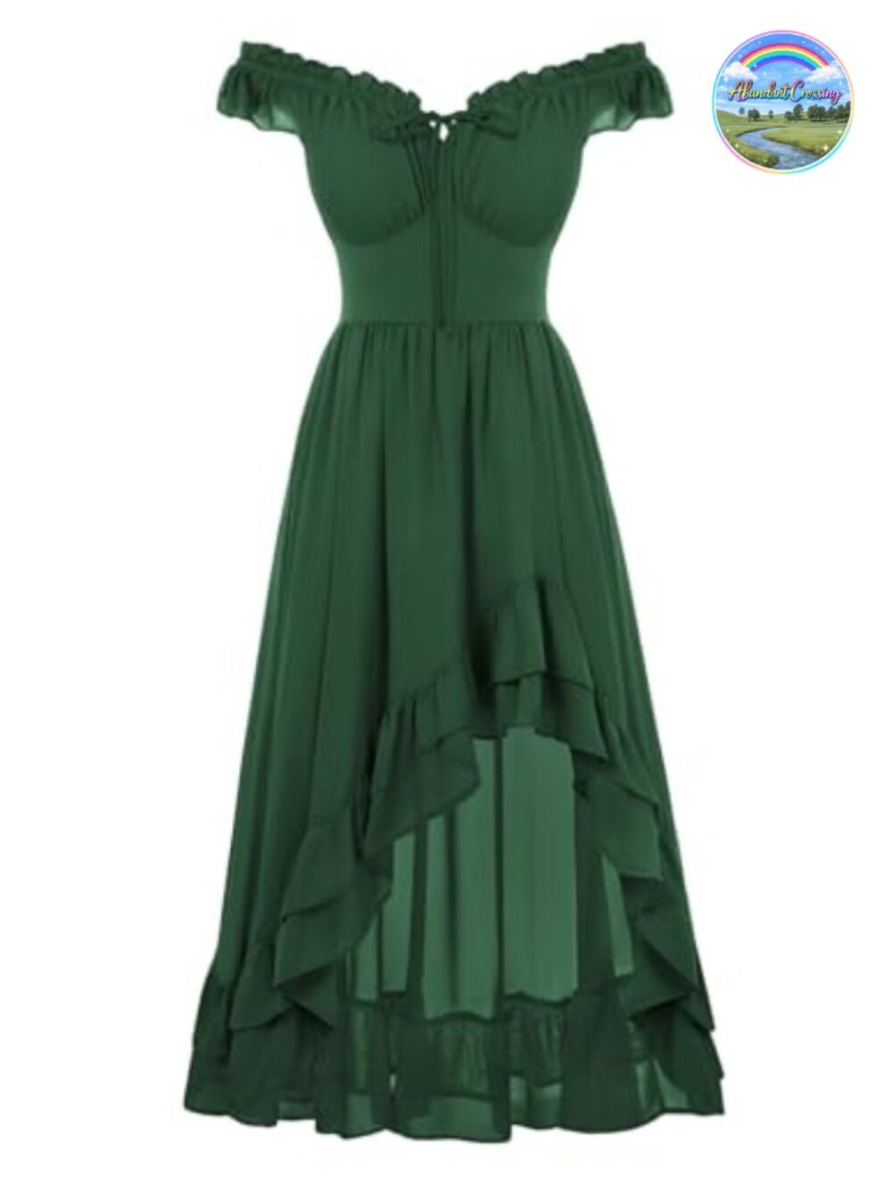 Chiffon Renaissance Corset Dress Off Shoulder High Low Sundress